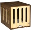 Elegant Wooden Pet Crate Table with Plush Cushion, Side Entry, Removable Door, Brown