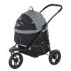3 in 1 Pet Jogging Stroller for Small Dogs with Detachable Carrier, Storage Basket, Gray