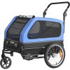 Dog Bike Trailer, Supports up to 88 lbs, 2-in-1 Pet Stroller Cart Bicycle Carrier for Small & Large Dogs, Easy Folding Frame with Quick Release Wheel,
