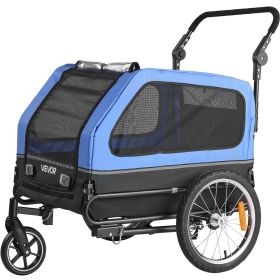 Dog Bike Trailer, Supports up to 88 lbs, 2-in-1 Pet Stroller Cart Bicycle Carrier for Small & Large Dogs, Easy Folding Frame with Quick Release Wheel,