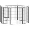 PawHut 39 Inch Exercise Pen, Heavy Duty Dog Playpen, 8 Panel Metal Pet Fence for Medium and Large Dogs, Black