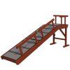 Wooden Dog Ramp with Removable Guardrails, Non-Slip Surface, 60" Long, Brown