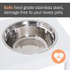 23" Dog Bone Wooden Elevated Dog Bowl Feeding Station, White