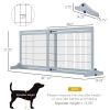 Freestanding Pet Gate Extra Wide 72" W x 27.25" H Adjustable Dog Cat Fence Blue Gray