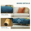 Raised Dog Couch with Comfortable Cushion, Pine Wood Legs, Foot Pads, for Large-Sized Dogs Indoor Use, Dark Blue
