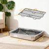 Dog Potty Tray Stainless Steel for Small and Medium Dogs, Dog Training Tray for Porch, Bathroom, Balcony, 28" x 20" x 4"