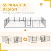 24 Panel Dog Playpen for Small and Medium Dogs with Lockable Door, or Indoor/Outdoor Use, DIY Shape Pet Playpen, 189" x 189" x 32"