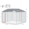 Large Outdoor Dog Kennel, 98x98x77, Metal Playpen with Lock, Mesh Sidewalls, Weatherproof Cover, Black