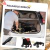 Pet Stroller Dog Carriage One Click Fold with Universal Front Wheels Shock Absorber Brakes Storage Bags Mesh Window