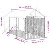 Outdoor Dog Kennel Silver Galvanized steel 6.6 x 19.7 x 8.2 ft