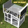 Cabin-Style Wooden Dog House for Large Dogs with Openable Roof & Giant Window, Dark Gray
