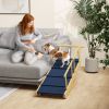 Adjustable Height Dog Ramp, Foldable Pet Stairs with Non-Slip Mat for All Dogs