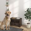 Dog Food Storage Cabinet with Bowls & Dog Feeding Station, Espresso
