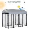 8' x 4' x 6' Outdoor Dog Playpen, Kennel with Lockable Door and Water-Resistant Canopy, for Medium/Large Dogs