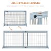 Freestanding Pet Gate Extra Wide 72" W x 27.25" H Adjustable Dog Cat Fence Blue Gray