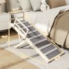 Dog Ramp, Folding Pet Ramp, 4 Adjustable Height from 15" to 19", Dog Step with Side Rails for Small to Large Pets