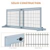 Freestanding Pet Gate Extra Wide 72" W x 27.25" H Adjustable Dog Cat Fence Blue Gray