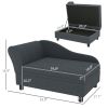 Pet Sofa Bed Couch with Storage, Pet Sofa for Small Dogs, Dark Gray.