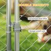 Outdoor Dog Kennel with Adjustable & Rotatable Bowl Rack, Waterproof Cover, Secure Lock, 19.7' x 7.5' x 5.2'