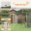 20' x8' Dog Kennel Outdoor for All Breed Dogs with Waterproof UV Resistant Roof, Silver