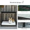 Wicker Dog House Raised Rattan Pet Sofa with Cushion for Indoor Outdoor Brown