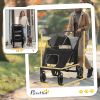 Pet Stroller Dog Carriage One Click Fold with Universal Front Wheels Shock Absorber Brakes Storage Bags Mesh Window.