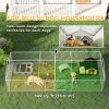 Two Room Outdoor Dog Kennel, Dog Run with Roof, Waterproof UV-Resistant Cover, Secure Lock, 19.7' x 7.5' x 5.2'