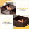Puppy Whelping Box with Removable Doors Indoor Playpen Supplies Essentials 81x39 Coffee
