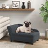 Pet Sofa Bed Couch with Storage, Pet Sofa for Small Dogs, Dark Gray.