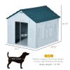 PawHut Plastic Dog House for Medium and Small Dogs, Water Resistant Puppy Shelter Indoor Outdoor with Door, Easy to Assemble, Blue