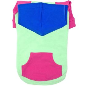 Color-Block Hoodie (Color: Pink on Mint, size: X-Small)