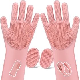 6PCS Pet Grooming Kit for Dogs | Dog Washing Gloves | Dog Bath Brush | Dog Bath Gloves | Dog Shampoo Brush | Pet Grooming Gloves | Dog (Color: Pink)