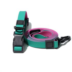Waterproof Wear-Resistant & Tear-Proof Two-color honeycomb embossed traction rope set  Anti-Slip Buckle Easy-to-Clean 4.92FT Adjustable Length Beach T (Color: green-purple, size: 2.5cm*150cm)