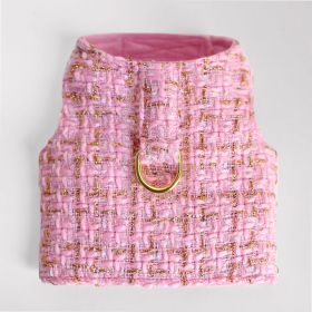 Chantel Tweed Dog Harness (Color: Bubblegum Pink, size: LG)