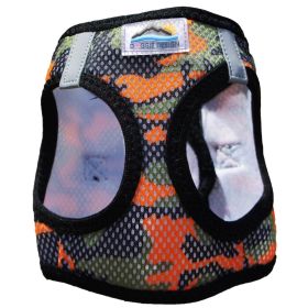 American River Choke Free Dog Harness Camouflage Collection (Color: Orange Camo, size: large)