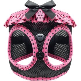 American River Choke Free Dog Harness Polka Dot Collection (Color: Hot Pink and Black Polka Dot, size: 3X-Large)