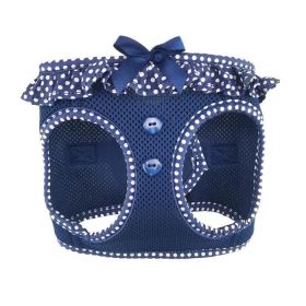 American River Choke Free Dog Harness Polka Dot Collection (Color: Navy Polka Dot, size: X-Large)