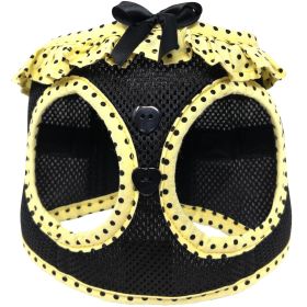 American River Choke Free Dog Harness Polka Dot Collection (Color: Yellow and Black Polka Dot, size: 3X-Large)